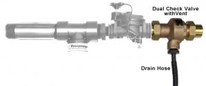 Basepump ejector highlighting ther EZ-V/Pro-V backflow preventer