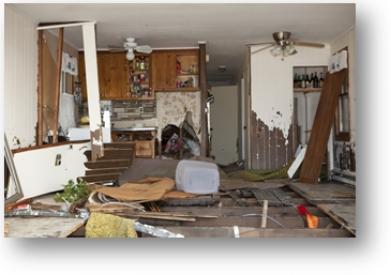 Picture of a water damaged basement